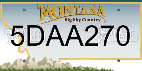5DAA270 Montana License Plate