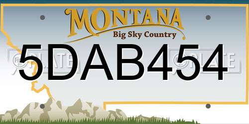 5DAB454 Montana License Plate