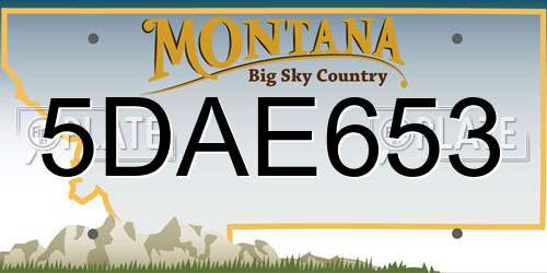 5DAE653 Montana License Plate