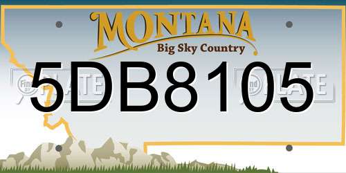 5DB8105 Montana License Plate