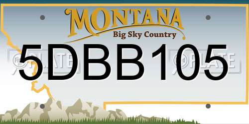 5DBB105 Montana License Plate