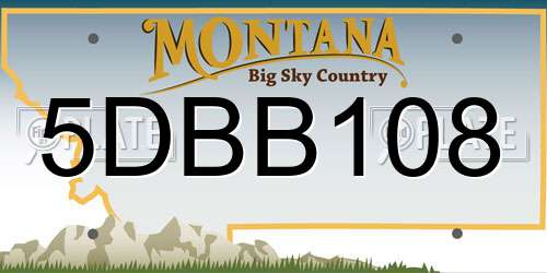 5DBB108 Montana License Plate