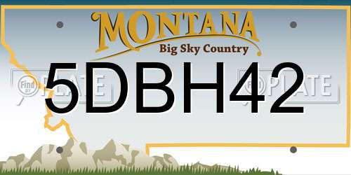 5DBH42 Montana License Plate