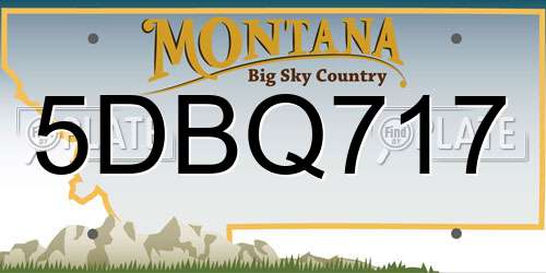 5DBQ717 Montana License Plate