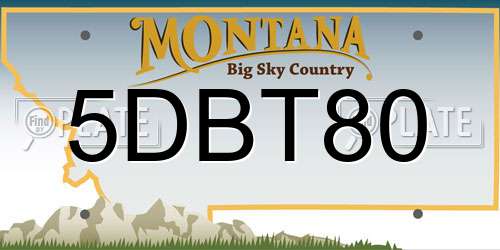 5DBT80 Montana License Plate