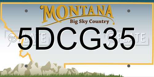 5DCG35 Montana License Plate
