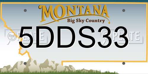 5DDS33 Montana License Plate