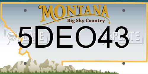 5DEO43 Montana License Plate