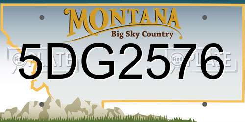 5DG2576 Montana License Plate