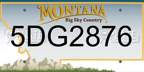 5DG2876 Montana License Plate