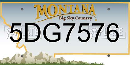 5DG7576 Montana License Plate