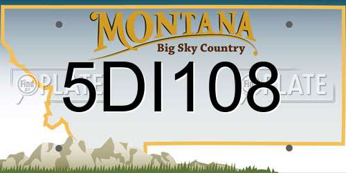 5DI108 Montana License Plate