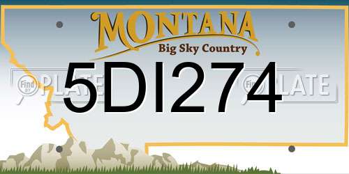5DI274 Montana License Plate