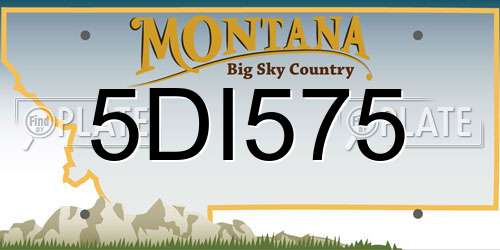 5DI575 Montana License Plate