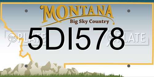 5DI578 Montana License Plate