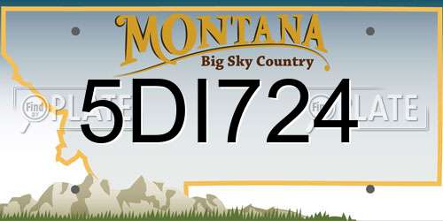 5DI724 Montana License Plate