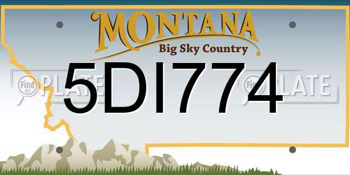 5DI774 Montana License Plate