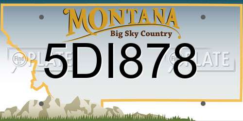 5DI878 Montana License Plate