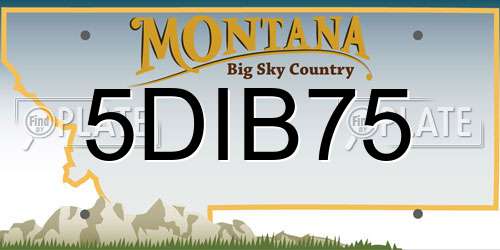 5DIB75 Montana License Plate