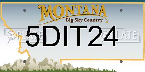 5DIT24 Montana License Plate
