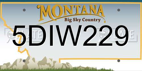 5DIW229 Montana License Plate