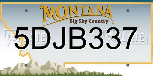 5DJB337 Montana License Plate