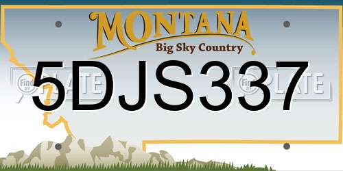 5DJS337 Montana License Plate