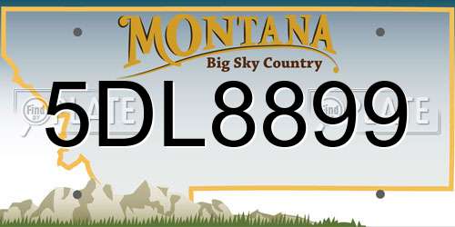 5DL8899 Montana License Plate