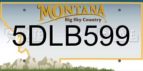 5DLB599 Montana License Plate
