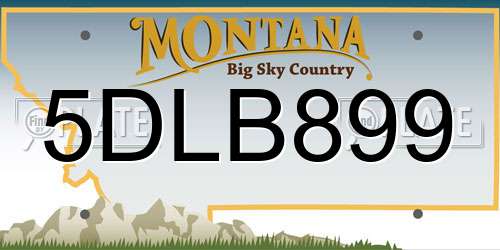 5DLB899 Montana License Plate