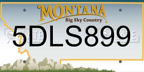 5DLS899 Montana License Plate