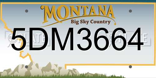 5DM3664 Montana License Plate
