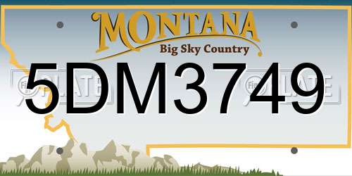 5DM3749 Montana License Plate