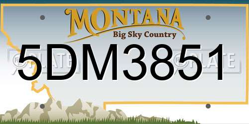 5DM3851 Montana License Plate