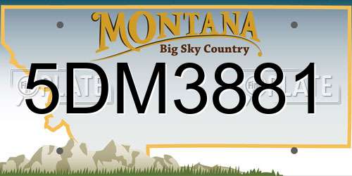5DM3881 Montana License Plate
