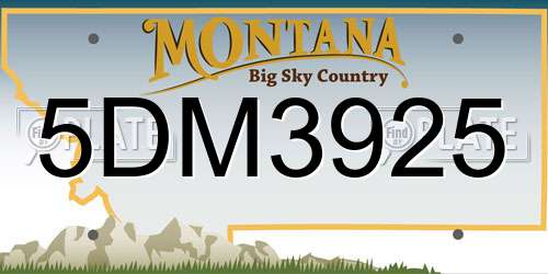 5DM3925 Montana License Plate