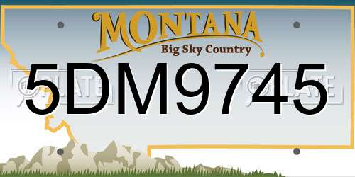 5DM9745 Montana License Plate