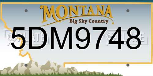 5DM9748 Montana License Plate