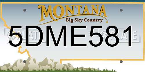 5DME581 Montana License Plate