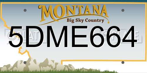 5DME664 Montana License Plate
