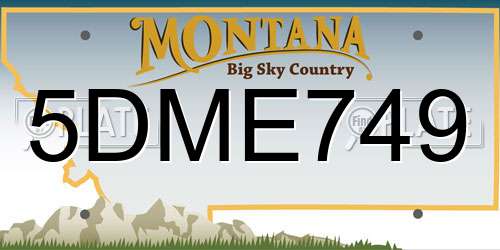 5DME749 Montana License Plate