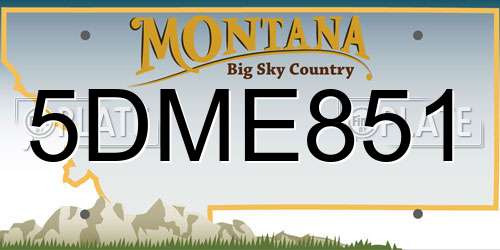 5DME851 Montana License Plate
