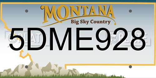 5DME928 Montana License Plate