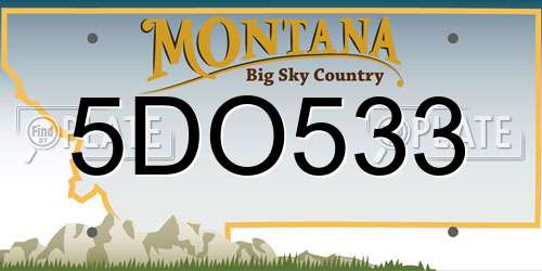 5DO533 Montana License Plate