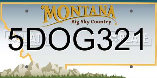 5DOG321 Montana License Plate