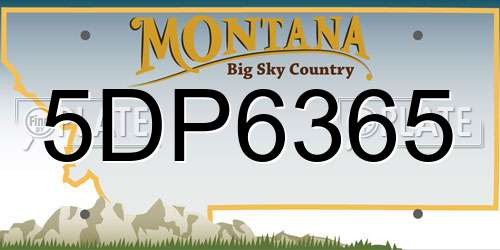 5DP6365 Montana License Plate
