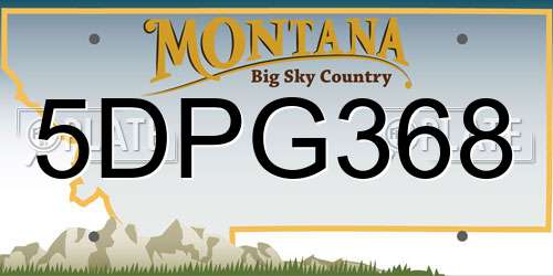 5DPG368 Montana License Plate