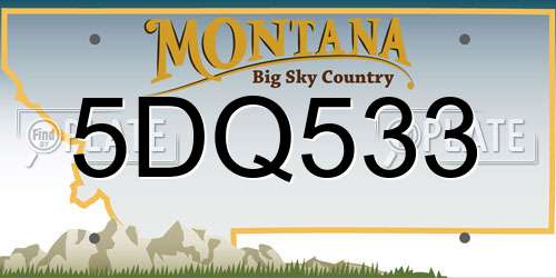 5DQ533 Montana License Plate