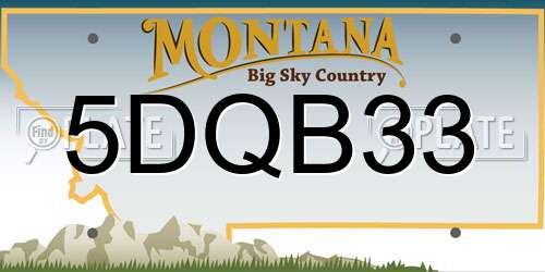 5DQB33 Montana License Plate