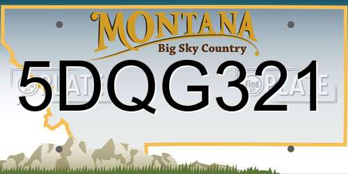 5DQG321 Montana License Plate